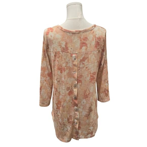 Rose + Olive Lightweight Sweater Fall Colors 3/4 Sleeve Large - Picture 4 of 9